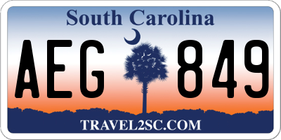 SC license plate AEG849