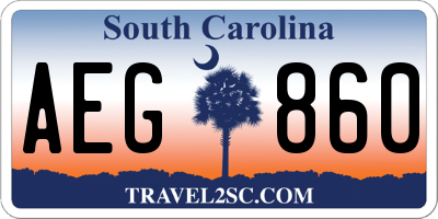 SC license plate AEG860