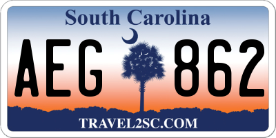 SC license plate AEG862