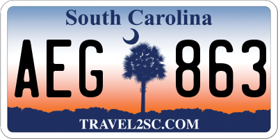 SC license plate AEG863