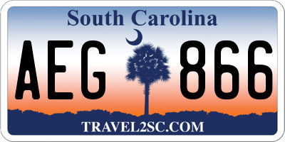 SC license plate AEG866