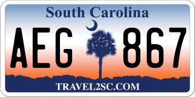 SC license plate AEG867
