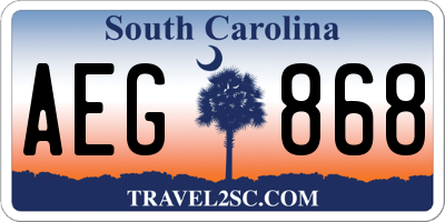 SC license plate AEG868
