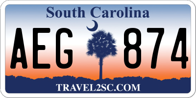 SC license plate AEG874