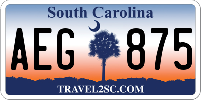 SC license plate AEG875