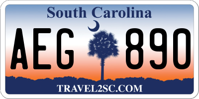 SC license plate AEG890