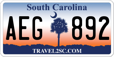 SC license plate AEG892