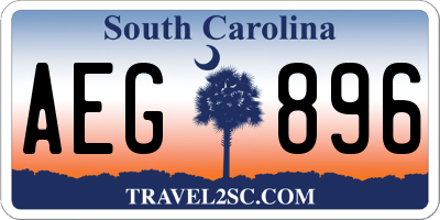 SC license plate AEG896