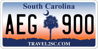 SC license plate AEG900
