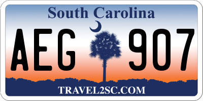SC license plate AEG907