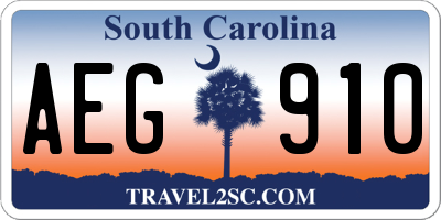 SC license plate AEG910