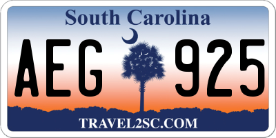 SC license plate AEG925