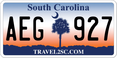 SC license plate AEG927