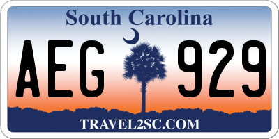 SC license plate AEG929