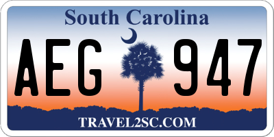 SC license plate AEG947