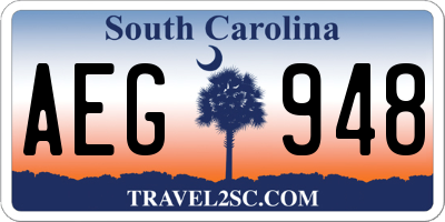 SC license plate AEG948