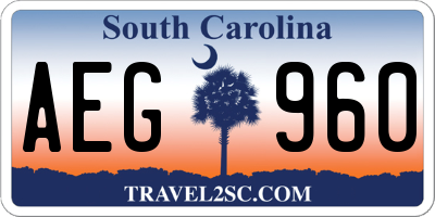 SC license plate AEG960