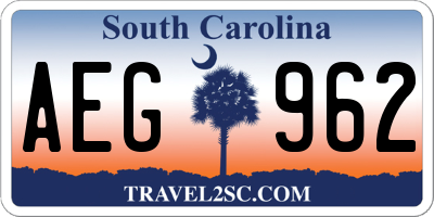 SC license plate AEG962