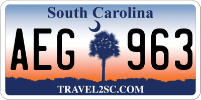 SC license plate AEG963