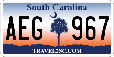 SC license plate AEG967
