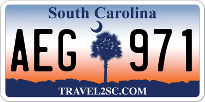 SC license plate AEG971