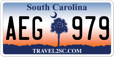 SC license plate AEG979