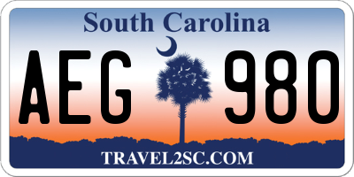 SC license plate AEG980