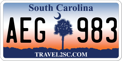 SC license plate AEG983