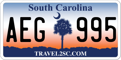 SC license plate AEG995