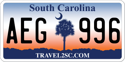 SC license plate AEG996