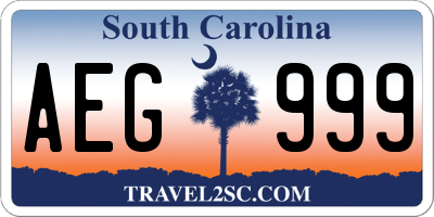 SC license plate AEG999