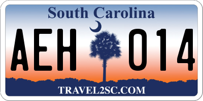 SC license plate AEH014