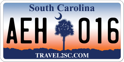 SC license plate AEH016