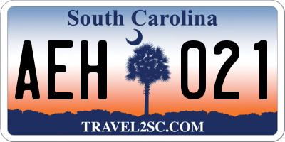 SC license plate AEH021