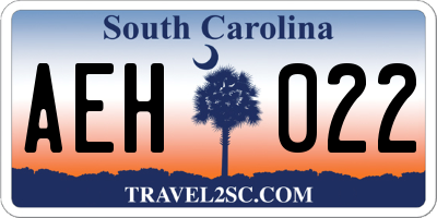 SC license plate AEH022