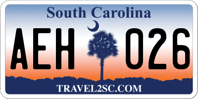 SC license plate AEH026