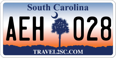 SC license plate AEH028