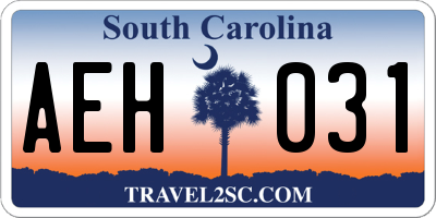 SC license plate AEH031
