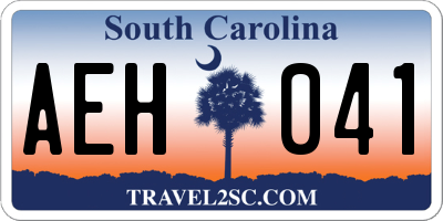 SC license plate AEH041