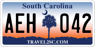 SC license plate AEH042