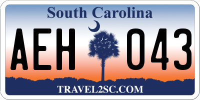 SC license plate AEH043