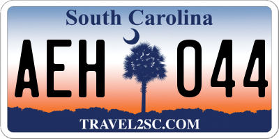 SC license plate AEH044