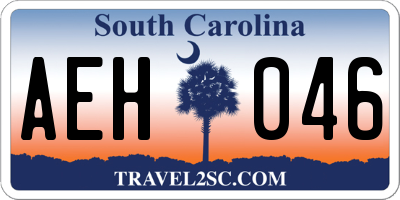 SC license plate AEH046