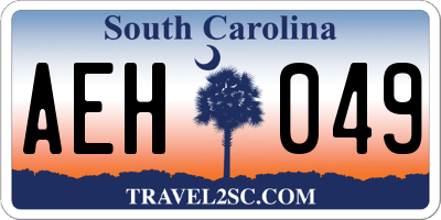 SC license plate AEH049