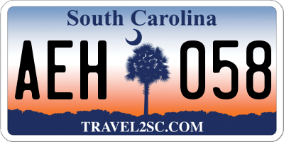 SC license plate AEH058