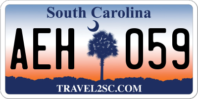 SC license plate AEH059