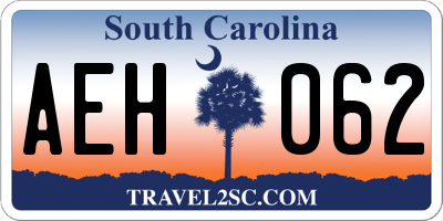 SC license plate AEH062