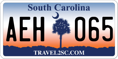 SC license plate AEH065