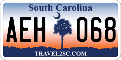 SC license plate AEH068