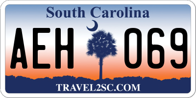 SC license plate AEH069